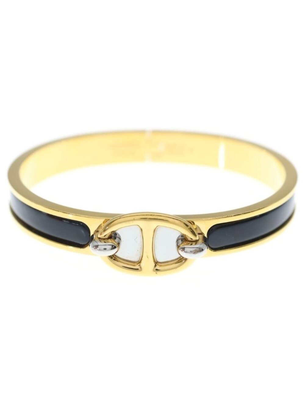 Hermes Mini Click Chaine D'ancre Bracelet Bangle Gold
